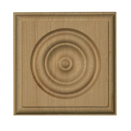OSBORNE WOOD PRODUCTS 3 1/2 x 3 1/2 x 1 1/8 Small Rosette Onlay in Hard Maple 7669HM